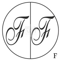 SIGILLO MEZZA LUNA IN BRONZO LETTERA F