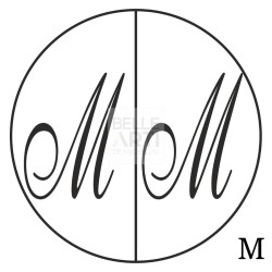 SIGILLO MEZZA LUNA IN BRONZO LETTERA M