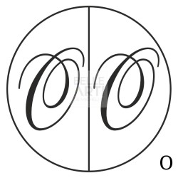 SIGILLO MEZZA LUNA IN BRONZO LETTERA O