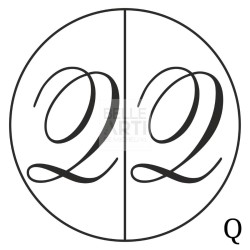 SIGILLO MEZZA LUNA IN BRONZO LETTERA Q