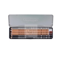 CONFEZIONE IN METALLO SET DI BASE DA 6PZ MATITE ASSORTITE PER ARTISTI