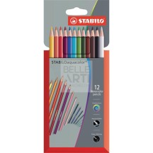 MATITE COLORATE ACQUARELLABILI AQUACOLOR ASTUCCIO DA 12 COLORI STABILO