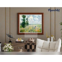 DIPINTO PREDISEGNATO CON I NUMERI DA COLORARE - KIT - FORMATO 40X50 Campo Di Papaveri ( Monet )