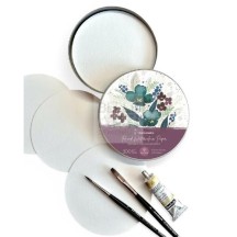 100% BOMULL PAPPERSBLOCK FÖR VATTENFÄRG "ROUND PAD" DIAMETER 13 CM - 300 GR 30 ARK. FINKORN