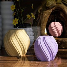 STAMPO IN SILICONE TONDO A SPIRALE 5.7X6 CM PER CANDELE - SOYA - RESINA - GESSO SINTETICO - JESMONITE