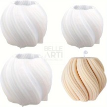 STAMPO IN SILICONE TONDO A SPIRALE 5.7X6 CM PER CANDELE - SOYA - RESINA - GESSO SINTETICO - JESMONITE