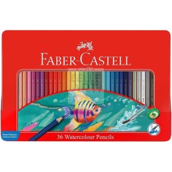 PASTELLI A MATITA FABER CASTELL ACQUARELLABILI CONF. DA 36 PZ.