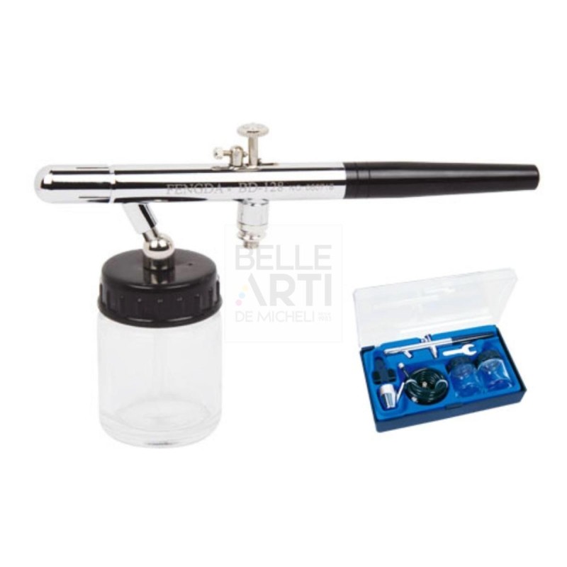 AEROGRAFO DOPPIA AZIONE IN KIT BD-128 FENGDA UGE. 0.35 CON TUBO ARIA SERB. 5 - 22(2PZ) CC