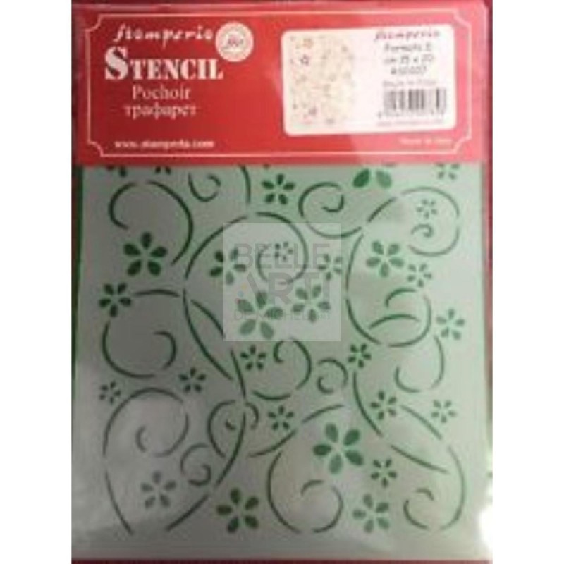 STENCIL D CM 20X15 TEXTURE VOLUTE E FIORI
