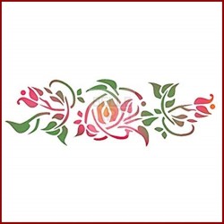 STENCIL E CM 21X29,7 BORDURA BOCCIOLO ROSE
