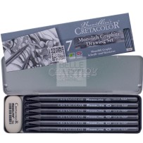 CONFEZIONE IN METALLO SET DA 7PZ- MATITE MONOLITH INTERAMENTE IN GRAFITE PER ARTISTI