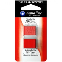 ACQUERELLO SERIE ACQUAFINE BLISTER DOPPIO 1/2 GODET 588 VERMIGLIONE + 503 ROSSO DI CADMIO