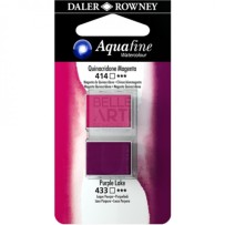 ACQUERELLO SERIE ACQUAFINE BLISTER DOPPIO 1/2 GODET 414 QUINACRIDONE MAGENTA + 433 LACCA PORPORA