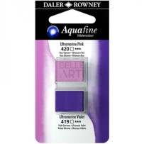 ACQUERELLO SERIE ACQUAFINE BLISTER DOPPIO 1/2 GODET 420 OLTREMARE ROSA + 419 OLTREMARE VIOLETTO