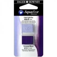 ACQUERELLO SERIE ACQUAFINE BLISTER DOPPIO 1/2 GODET 406 VIOLETTO COBALTO + 413 MALVA PERMANENTE