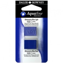 ACQUERELLO SERIE ACQUAFINE BLISTER DOPPIO 1/2 GODET 122 BLU OLTREMARE CHIARO + 123 BLU OLTREMARE SCURO