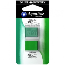 WATERCOLOR ACQUAFINE SERIES DUBBEL BLISTER 1/2 GODET 382 VIRIDIAN GREEN + 355 LEAF GREEN