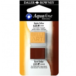 ACQUERELLO SERIE ACQUAFINE BLISTER DOPPIO 1/2 GODET 634 GIALLO DI NAPOLI + 223 TERRA OMBRA BRUCIATA
