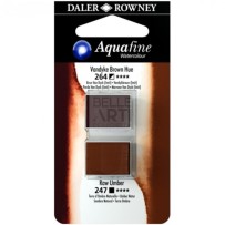 ACQUERELLO SERIE ACQUAFINE BLISTER DOPPIO 1/2 GODET 264 MARRONE VAN DYCK + 247 TERRA OMBRA