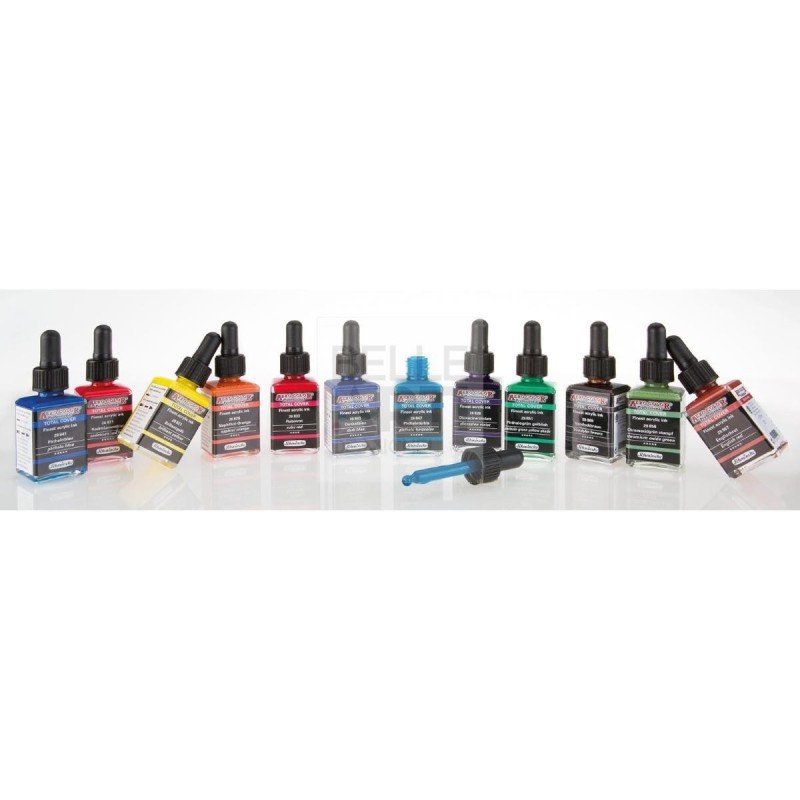 ASSORTIMENTO " AERO COLOR " ACRILICO FLUIDO PER AEROGRAFO SET DA 9 PZ DA 28 ML