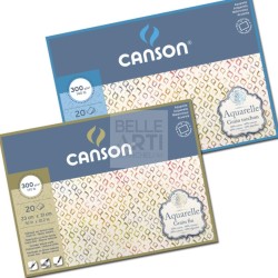 BLOCCO CARTA PER ACQUARELLO " AQUARELLE " GRANA FINE 60% COTONE F.TO 36X50 CM 20 FG. 300 GR.