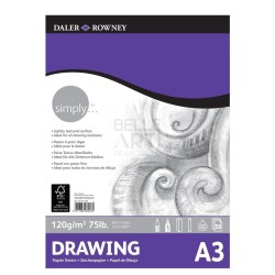 BLOCCO CARTA PER DISEGNO SIMPLY " DRAWING " F.TO A3 - 50 FG. 120 GR. ECONOMICO