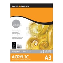 BLOCCO CARTA PER DISEGNO SIMPLY " ACRYLIC " F.TO A3 - 16 FG. 190 GR. ECONOMICO